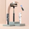 Selfie tyč Tripod Techsuit (L03S) – s dálkovým ovládáním Bluetooth, stabilní držák na stativ, LED světlo, 84 cm – bílá