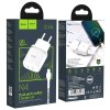 Nabíječka do sítě 2,4A 2xUSB + kabel 1m Lightning Hoco N4 Smart Dual USB bílá