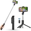 Selfie tyč Tripod Techsuit Q01 bluetooth stativ na dálkové ovládání, černá