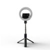 Selfie tyč Tripod Techsuit Q07 Stabilní stativ se selfie prstencovým světlem, dálkovým ovládáním Bluetooth, 80 cm – černý