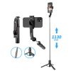 Selfie tyč Tripod Techsuit L13 Stabilní rozšiřitelný stativ s dálkovým ovládáním Bluetooth, 113 cm - černý