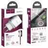 Nabíječka do sítě USB 18W QC3.0 3A + kabel Micro USB 1m HOCO N3 Rychlé nabíjení Micro USB bílá