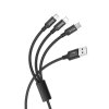 Datový kabel Hoco Times (X14) – USB-A na USB Type-C, Micro-USB, Lightning, 2A, 1,0m – černý