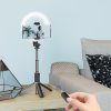 Selfie tyč Tripod Yesido (SF12) – stabilní, s kruhovým světlem, stativ, dálkový ovladač, 360° rotace, 120mAh – černá