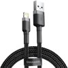 Datový kabel iPhone Lightning Baseus - odolný nylonový kabel, 1.5A 2M, šedá + černá