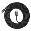 Datový kabel micro USB Baseus - odolný nylonový kabel, 1.5A 2M, šedá + černá