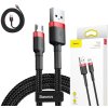 Datový kabel Micro USB Baseus - odolný nylonový kabel, 2,4A 1m, červený + černý