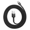 Datový kabel Micro USB Baseus - odolný nylonový kabel, 2,4A 1m, šedý + černý