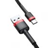 Datový kabel USB-C Baseus - odolný nylonový kabel, 2A 2m, červený + černý