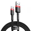Datový kabel USB-C Baseus - odolný nylonový kabel, 2A 2m, červený + černý
