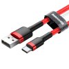 Datový kabel USB-C Baseus - odolný nylonový kabel, 2A 2m, červený