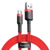 Datový kabel USB-C Baseus - odolný nylonový kabel, 2A 2m, červený
