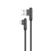Datový kabel micro USB KAKU 90 st. (KSC-125) 3,2A 1,2m - černý