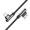 Datový kabel micro USB KAKU 90 st. (KSC-125) 3,2A 1,2m - černý