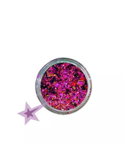 vyr 6524galaxy flakes fuchsia gold