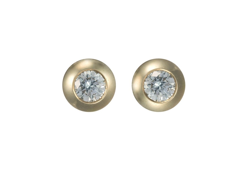 Zlaté náušnice s přírodními diamanty 0,65 ct (vzácně bílé)