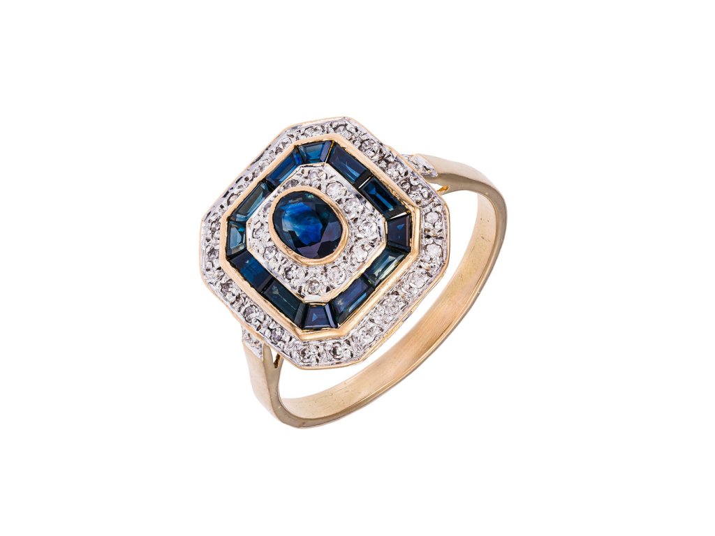 63341 zlaty prsten se safiry a diamanty 6