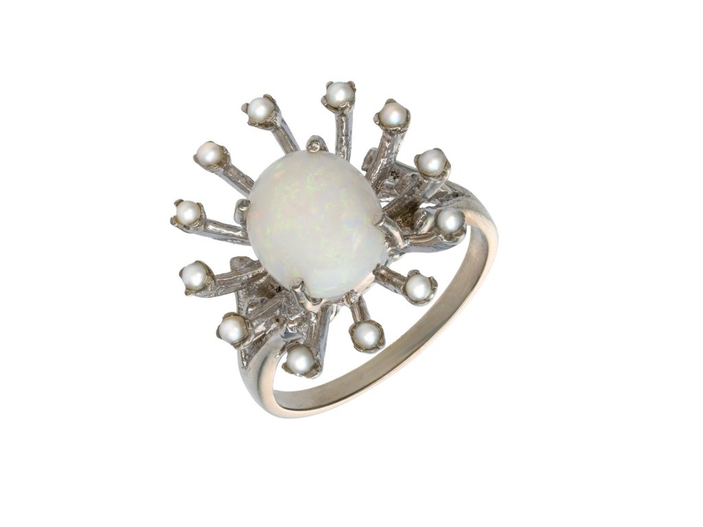 Zlatý prsten s přírodním opálem (1,40 ct)