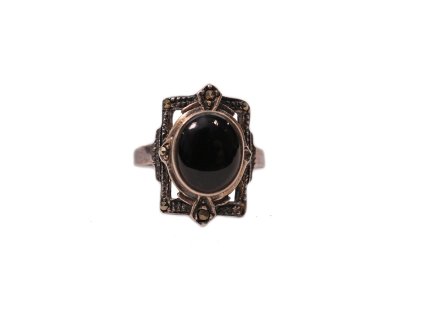 63153 stribrny prsten s onyxem a markazity 1