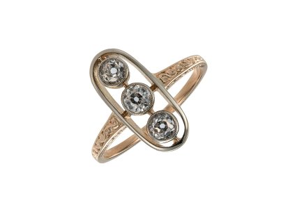 Zlatý prsten s přírodními diamanty