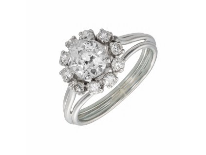 Zlatý prsten s přírodními diamanty 1,30 ct