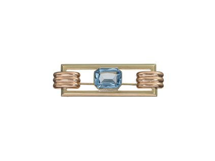 Zlatá brož se spinelem Art Deco