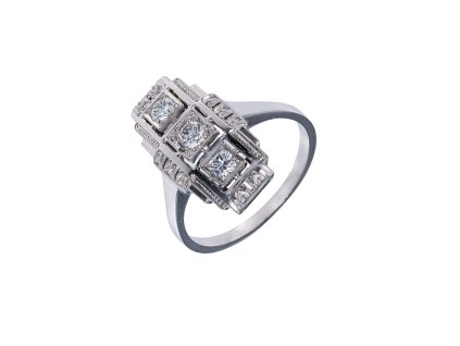 Zlatý prsten s diamanty 0,31 ct Art Deco