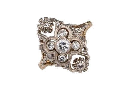 Zlatý prsten s přírodními diamanty 0,36 ct (vzácně bílý)