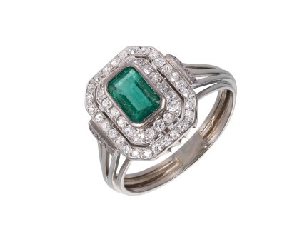 59916 zlaty prsten se smaragdem a brilianty 8