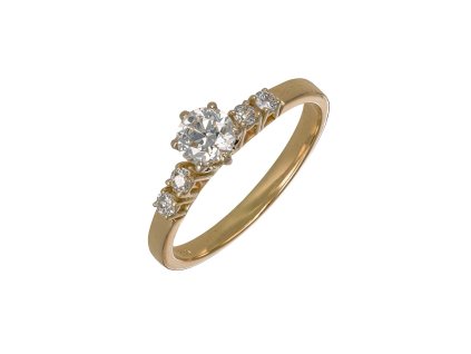 Zlatý prsten s přírodními diamanty (0,96 ct)