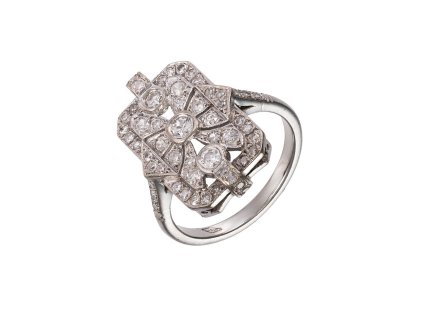 Zlatý prsten ART DECO s přírodními diamanty