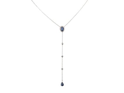 Zlatý náhrdelník s přírodními safíry a diamanty