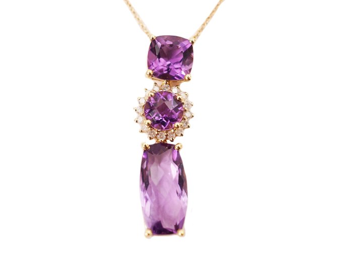 63074 zlaty nahrdelnik s ametysty a diamanty 1