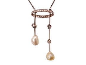56715 zlaty nahrdelnik s perlickami a diamanty 1