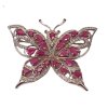 63128 stribrny motyl s rubiny 1