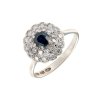 Zlatý prsten s přírodním safírem a diamanty
