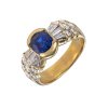 Prsten přírodními diamanty 1,14 ct a safírem 3,00 ct