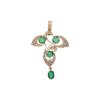Zlatý přívěsek s přírodními diamanty a přírodními smaragdy
