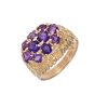 Zlatý prsten s přírodními ametysty