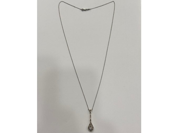 Zlatý Art Deco náhrdelník s brilianty