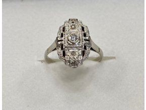 zlaty art deco prsten s briliantem 250784943