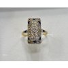 art deco prsten s briliantem a safirky 250783738
