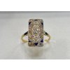 art deco prsten s briliantem a safirky 250783737