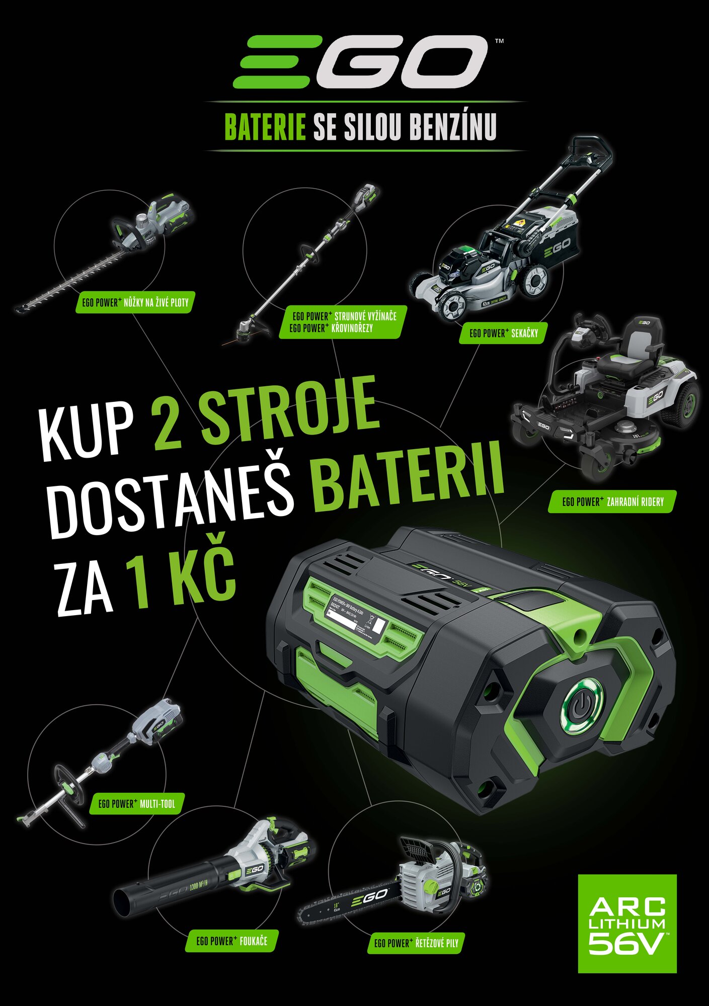 Kup 2ks EGO, baterie jen za 1 Kč!