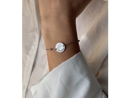 Náramok Šťastná - farba strieborná