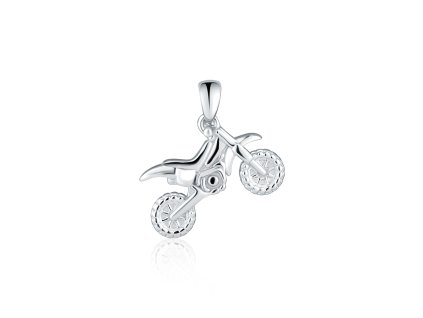 Stříbrný přívěsek motorka