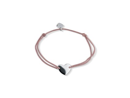 Stříbrný náramek srdíčko šňůrka