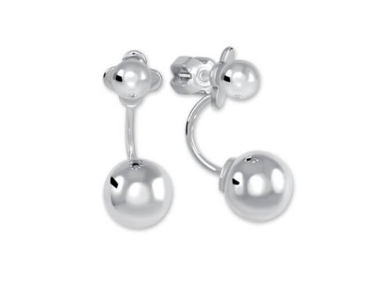 Stříbrné náušnice 2v1 kuličkové šroubek