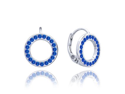 64689 1 minet stribrne nausnice krouzky s modrymi zirkony