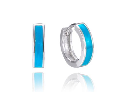 60243 1 minet teen svitici modre stribrne nausnice krouzky